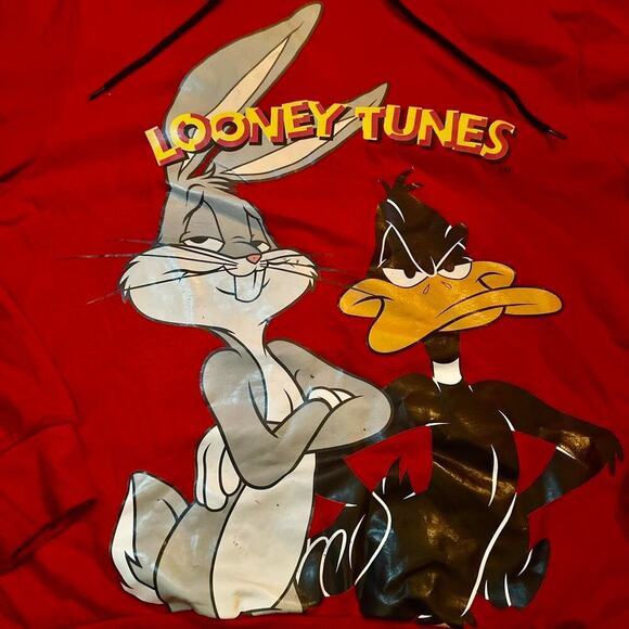 Daffy & Bugs, Looney Tunes Red Graphic Hoodie - Picture 2 of 4
